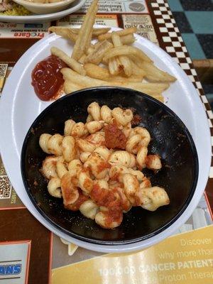 This was the kids pasta plate. The French fries where great! The pasta wasn't good.