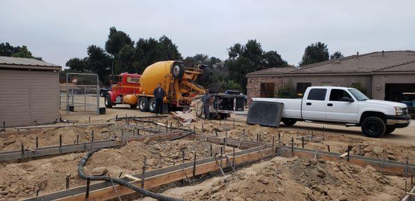 Foundation concrete pour