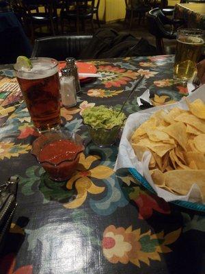 Chips, guacamole and beer!