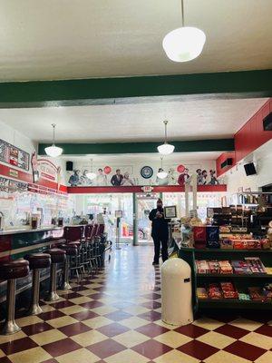 Inside of Rocky's Soda Shop.