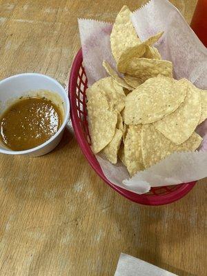 Complimentary chips and salsa