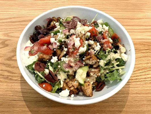 Greek Salad on Supergreens - Mmm!