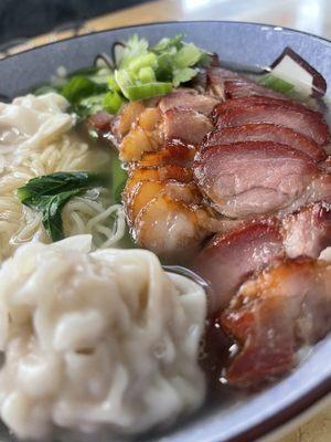 BBQ Noodle Soup with Wontons