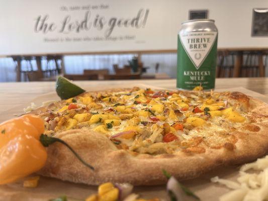 Weekly specialty pizza! 
Thrive Brew Kombucha every day.