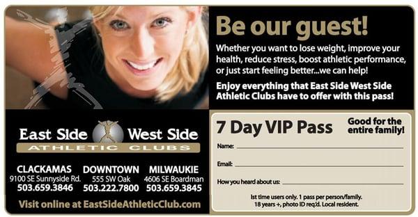 Visit www.EastSideAthleticClub.com to request your free pass!