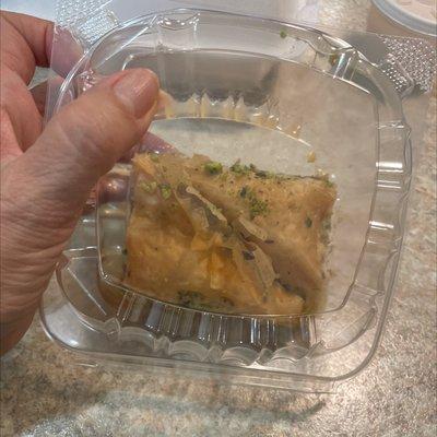 Yum Complementary baklava from Angela m. thank you again