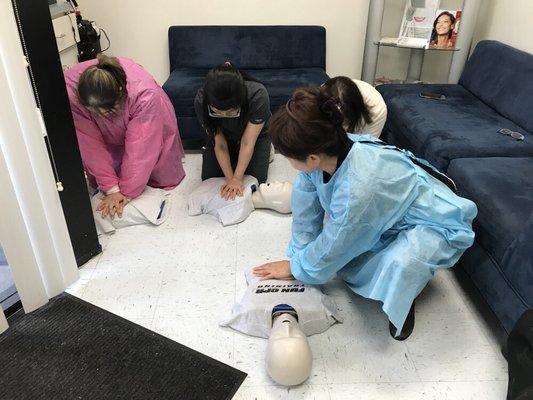 AHA BLS CPR class at a great dental office