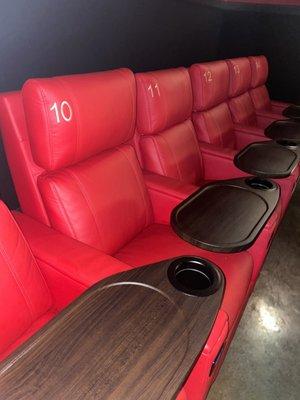 Seats are identified on the headrest as well as a lit number on the bottom of each seat