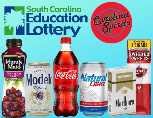 From beer to lottery to juice and tobacco, we sell a wide variety of products!