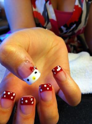 Fun custom Hello Kitty nails