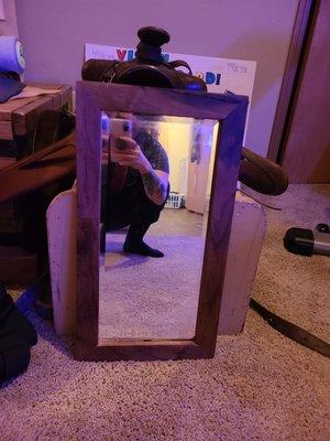 Custom handmade 18x8 Black  Walnut mirror by Dave