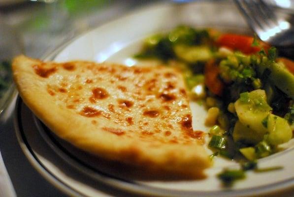 My share of flat bread with cheese inside