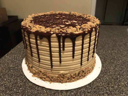 Chocolate peanut butter cookie cake