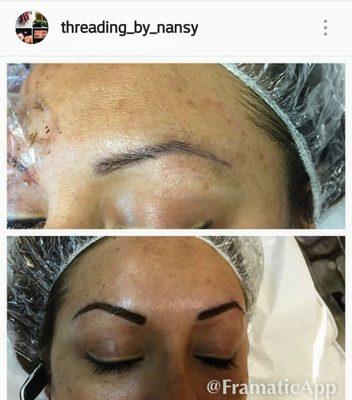 Permanent eyebrows tattoo