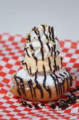 Deep fried brownie sundae