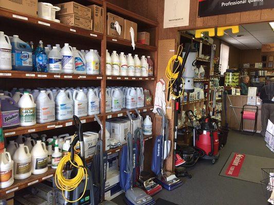 We have floor strippers, neutral cleaner, finishes and disinfectants!