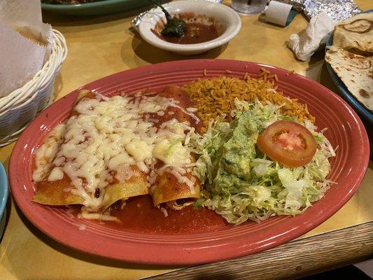 Enchiladas rancheros (chicken)