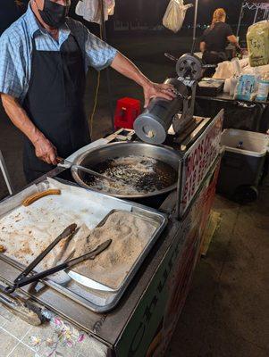 Fried churros made to order