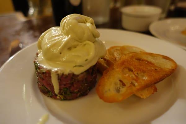 December 2015 - Brendan's Classic Mishima Ranch Wagyu Beef Tartare with Tarragon Ice Cream - A must get!!