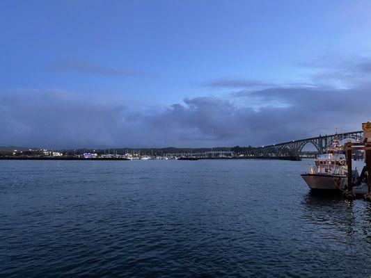 Beautiful view from deck of Asiatico in Newport, OR.