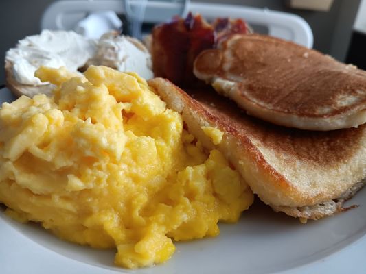 Fluffy eggs and pancakes! Came for the surgery, stayed for the food!