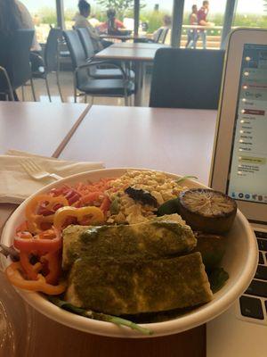 Chimichurri tofu bowl from new terrace cafe