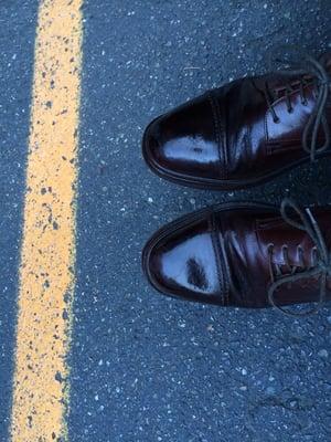 7 minute shoe shine at 7:50am in the morning