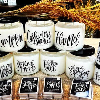 All natural candles with cute sayings