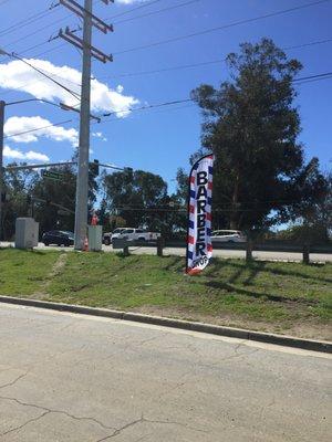 flag on Wells Rd