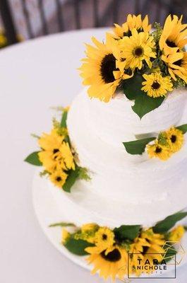 Sunflower wedding arrangement