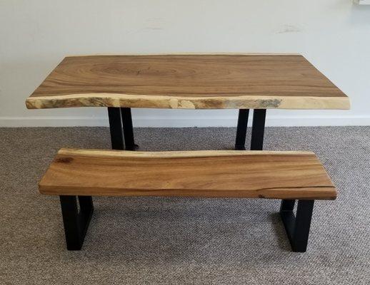 Recently completed table and bench