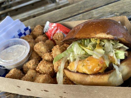 Matrix Burger Sriracha Ranch Tots