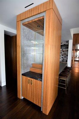 Venetian plaster inside cabinet, West Hollywood