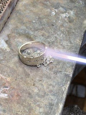 My ring being melted and made into a perfect pendant