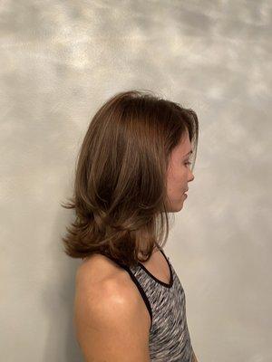 Color and cut w blowout