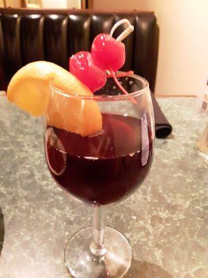 A glass of sangria.