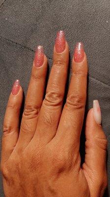 Second set - pink acrylic and white acrylic