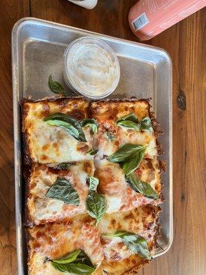 Margarita pizza with ranch