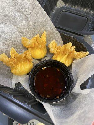 My favorite Christmastime special treat - crab rangoons!