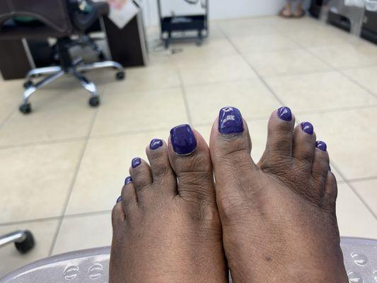 Gel Pedicure Deep Purple