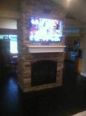 Change is good! Removed old see-thru unit and installed Direct vent Gas Fireplace and TV above!