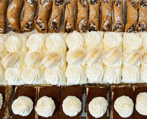 Daily Display.... Cannolis, Coconut Cake, Tiramasu