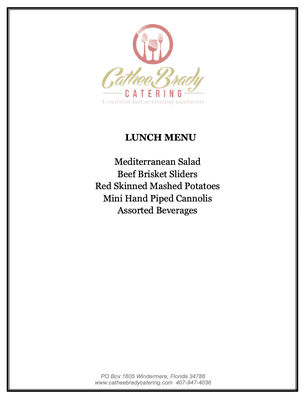 Lunch Menu #3