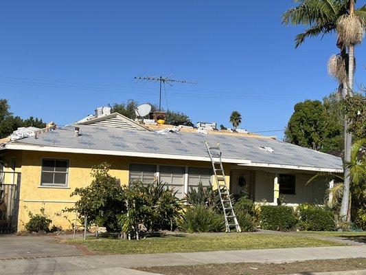 Reroof job in Fullerton CA