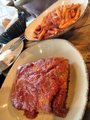 Eggplant with side of pasta