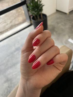 "Diva" red gel manicure by Nika