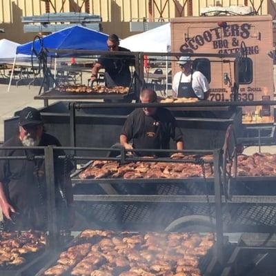 Scooter and his crew cooking for close to 1000 people