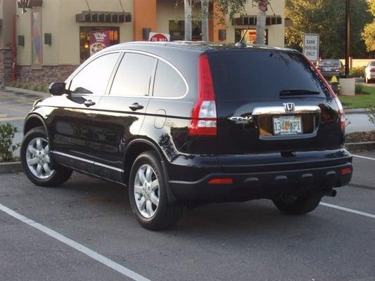 Wincos Window Tint on a Honda CRV. The end of the hhot car.