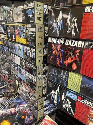 Gundam selection includes all available HG, RG, MG, and PG currently in print, and more!! Some P-Bandai kits available!!