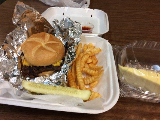 My guilty pleasure for the past few days! Great seasoning on the fries and the burgers are always juicy! The cheesecake is heavenly!